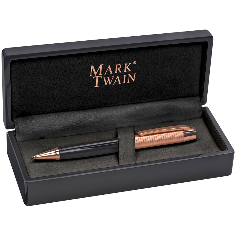 Pildspalva metaliska ar pagriešanas mehānismu "Mark Twain", melna