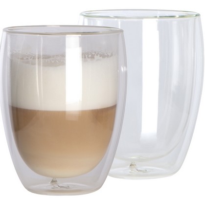 Krūzes Cappuccino,stiklas caurspīdīgas (2 gab.x 350 ml)