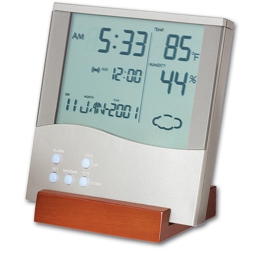 Pulkstenis galda-termometrs