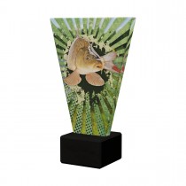 Stikla balva - pieminas zime "Zivs",15cm