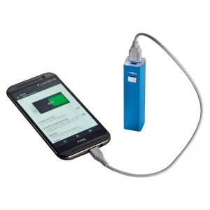 USB akumulators-lādētājs 2200mAh,gaiši zils