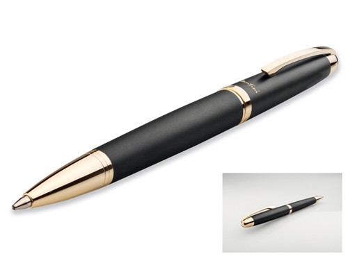 Ручка EZEKIEL SANTINI, черная с золотом