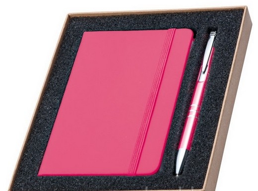 Блокнот для записей (A5) с ручской,розовый