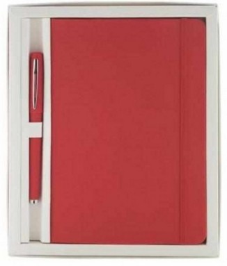 Записная книжка с ручкой,красного цвета,  А5