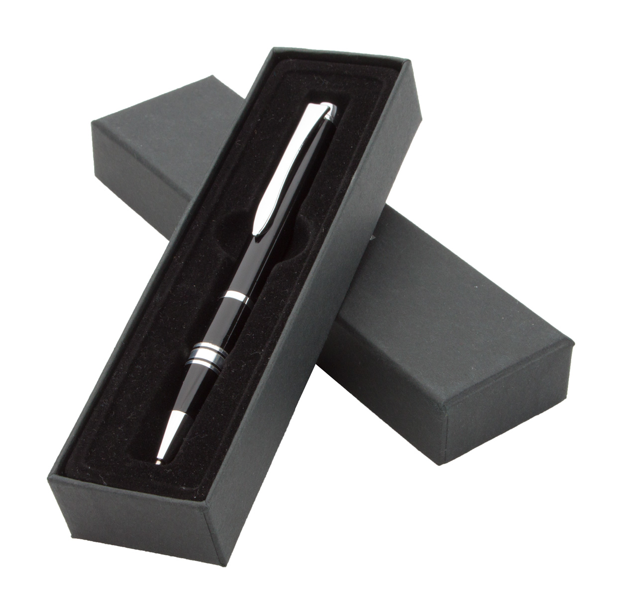 Элегантная шариковая ручка из алюминия  SATURN, черная