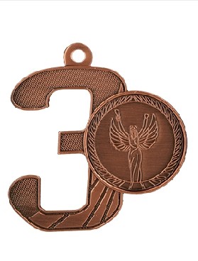 Медаль "3 место", бронза, вставка для гравировки 25мм
