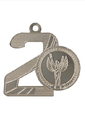 Медаль "2 место", серебро, вставка для гравировки 25мм