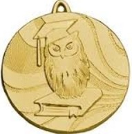 Медаль ,золото "Сова" (D:50mm)