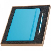 Блокнот для заметок(A5) с ручкой,голубой