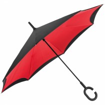 Зонт ,складной наоборот, черный/ красный